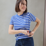 Organic Cotton Breastfeeding T-Shirt Cobalt Stripes