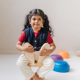 Πλεκτό βαμβακερό γιλέκο Ναυτικό μπλε