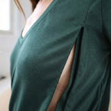 Θηλασμός T-Shirt V-Neck Forest Green