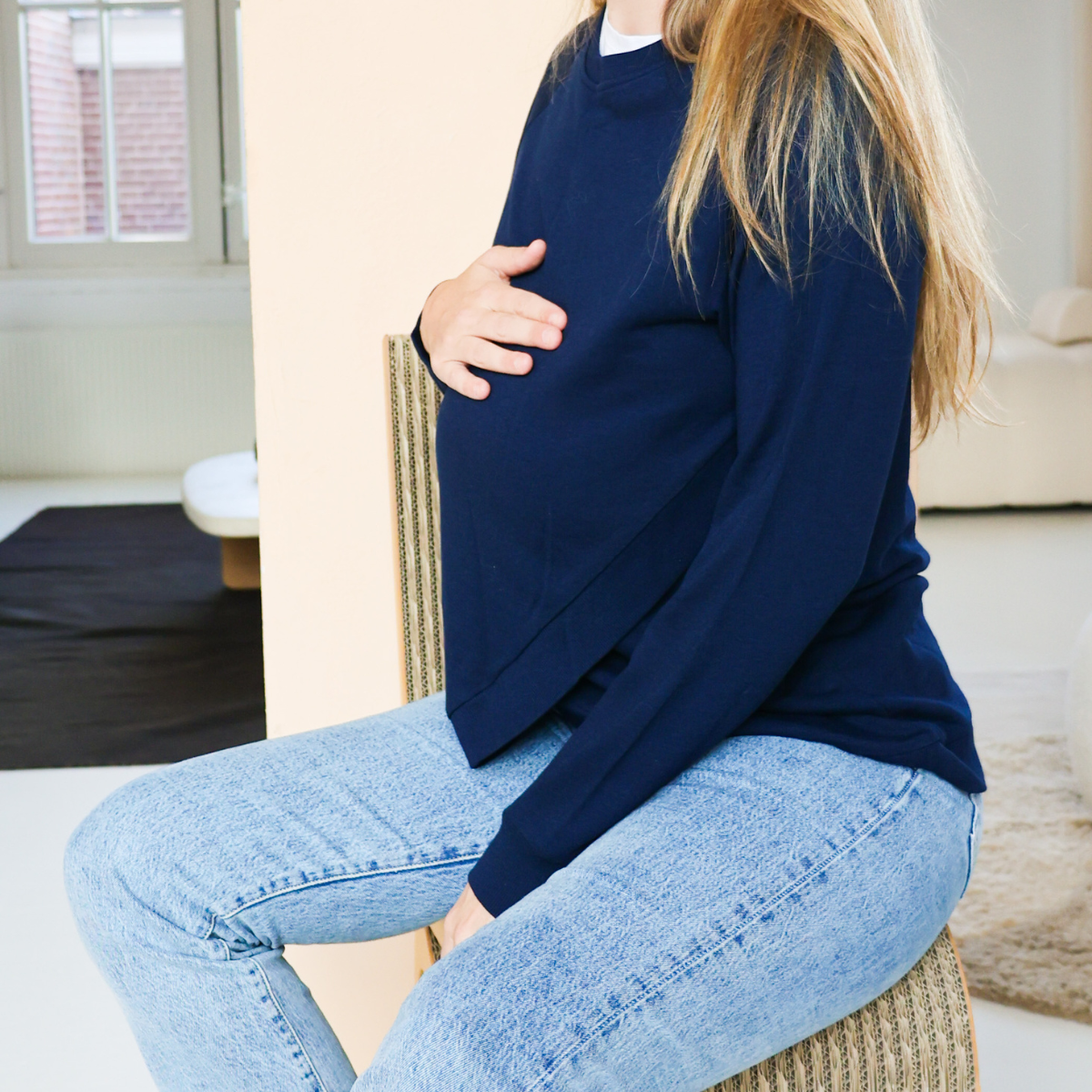 Maternity Sweatshirt - Navy Blue