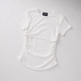 Ruched θηλασμού Tee Λευκό