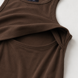 Breastfeeding Ribbed Tank Top Σοκολάτα