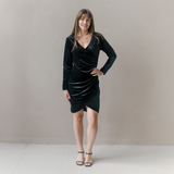 Paris θηλασμός βελούδινο φόρεμα μαύρο