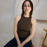 Breastfeeding Ribbed Tank Top Σοκολάτα