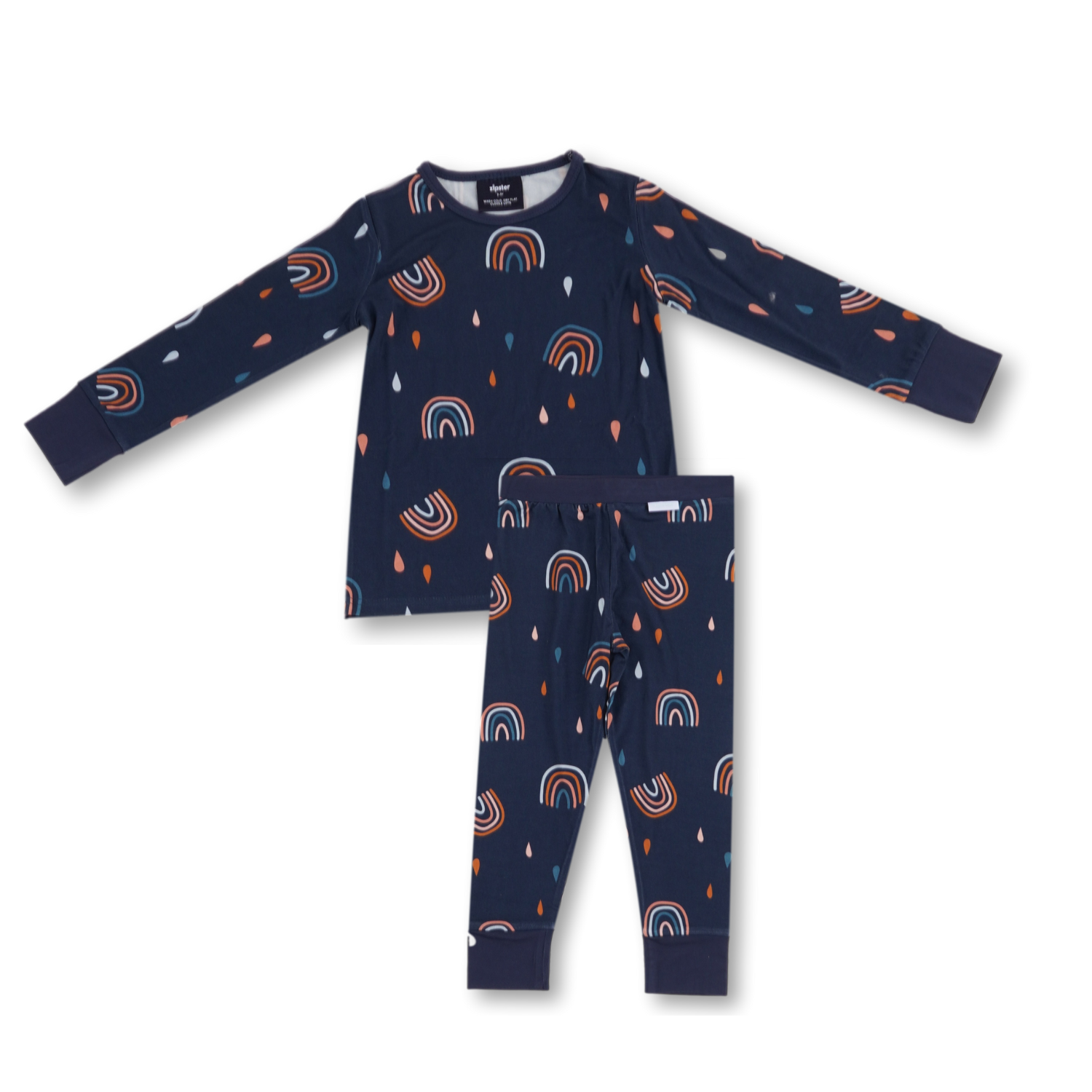 Children's PJ Set Navy Rainbow