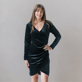 Paris θηλασμός βελούδινο φόρεμα μαύρο