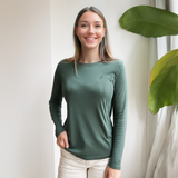 Θηλασμός T-Shirt μακρύ μανίκι Forest Green