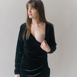 Paris θηλασμός βελούδινο φόρεμα μαύρο