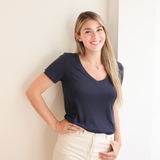 Θηλασμός T-Shirt V-Neck Navy Blue