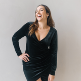 Paris θηλασμός βελούδινο φόρεμα μαύρο