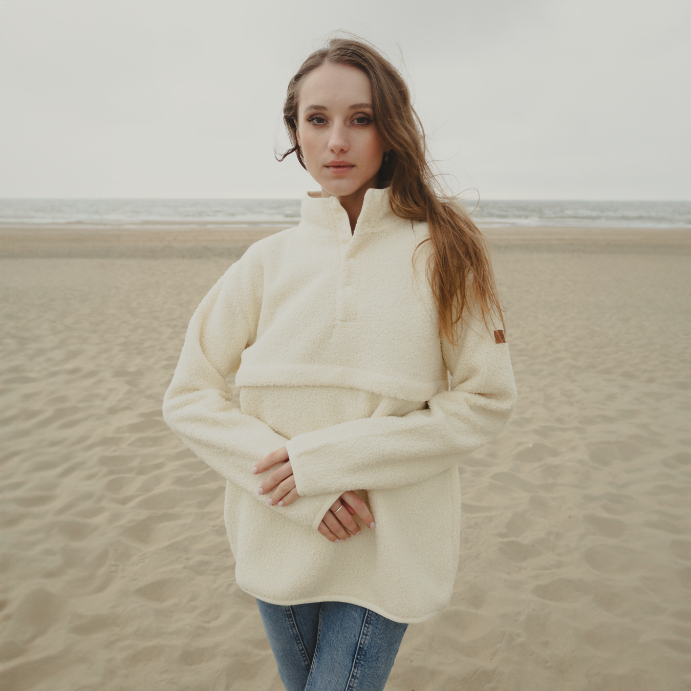 Breastfeeding Fleece - Ivory