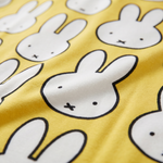 Close-up of the soft bamboo fabric of the Children's Miffy Hello Yellow bamboo pyjama set
