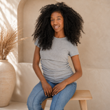 Ruched Breastfeeding Tee Grey Marl