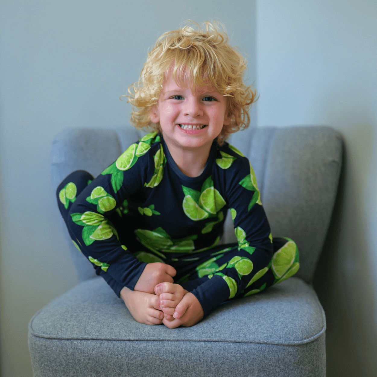 Children's PJ Set Limes - Zipster