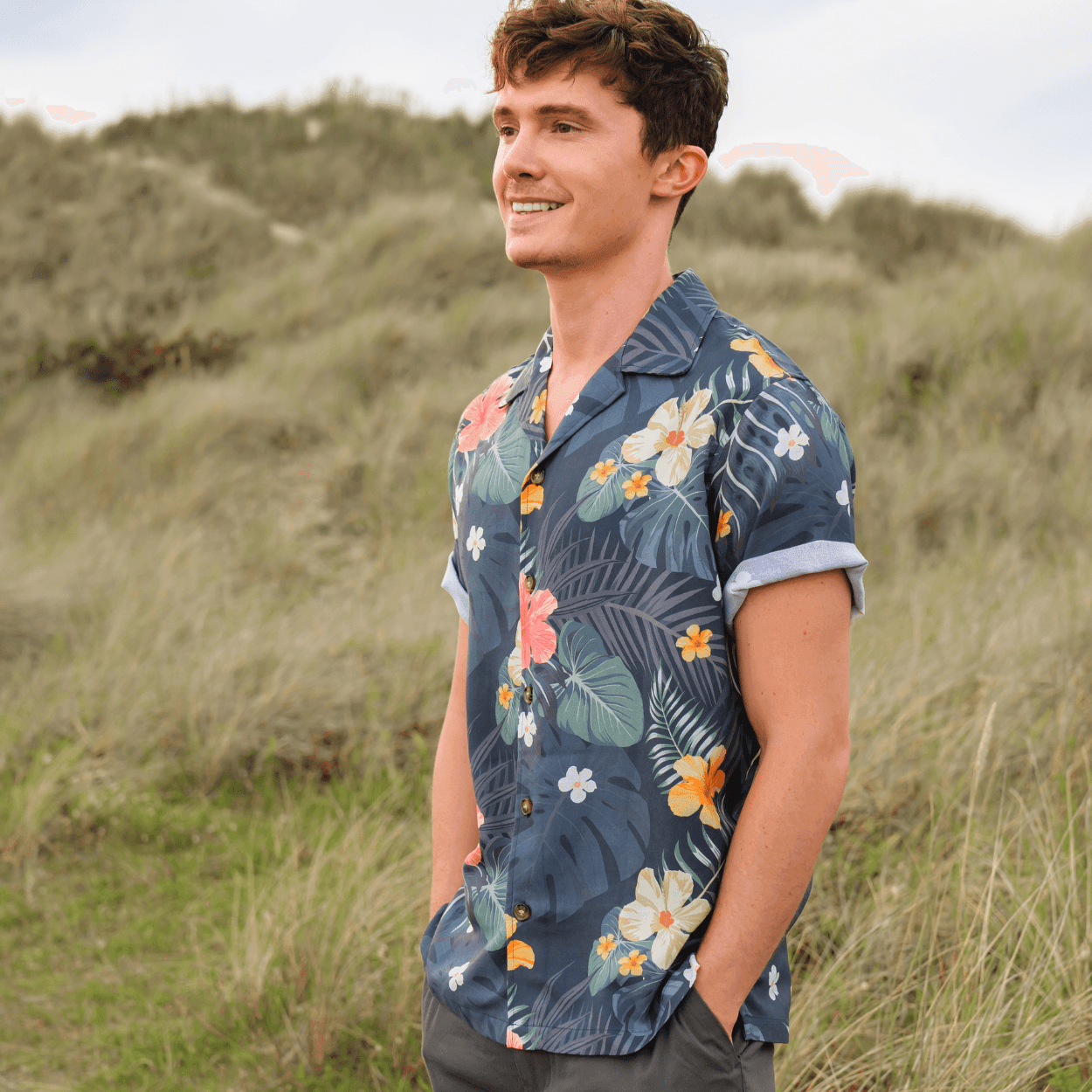 Men's Tencel Shirt - Hawaiian Nights - Zipster